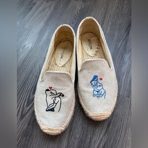 Embroidered Canvas Slip-On 6.5 women